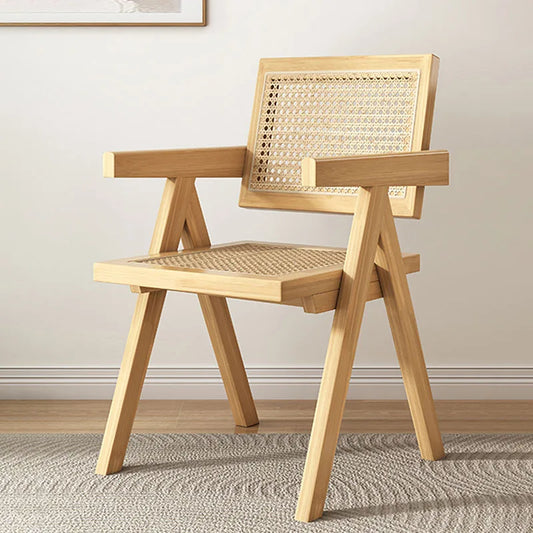 Italian Modern Upholstered Leatherette Mesh Wood Dining Armchairs/Colors-Beige/Brown/Black