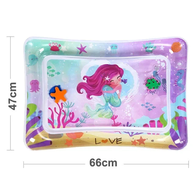 No-EN-Name-Null Babies-Preschoolers Portable Multi-Shaped Soft Plastic Leak-Proof Multicolor Funny Ocean Creatures Design Inflatable Air-Warm-Cold Waterfilled Magic Tummy Time Play Mats/Colors-Pink/Blue/Multicolor/Animals/Ages: Newborn Babies-3 Years Old