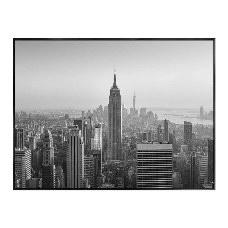 Unframed Canvas New York City-Brooklyn Bridge-Paris Tower/ Colors-Black/ White