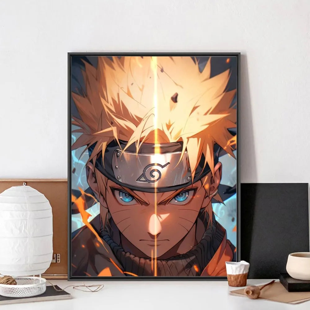 MINISO Retro Unframed Rectange Waterproof Singer A-Narutoes-Anime White Paper Wall Art Posters/Colors-Orange/yellow/Purple/Blue/White/Many Sizes