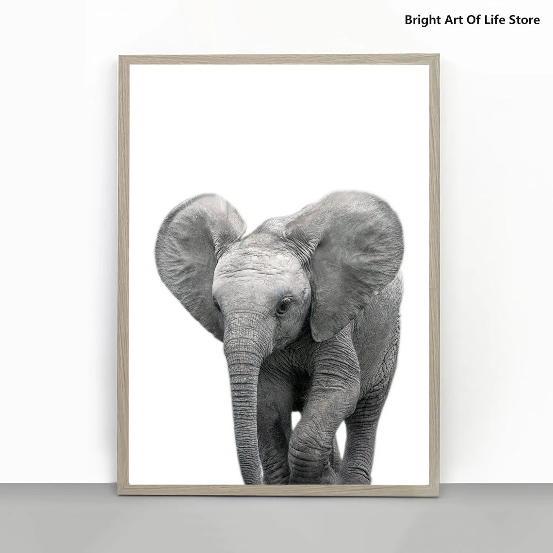 NULL Modern Unframed Medium Oil Printed Canvas Vertical Rectangle Shaped Adorable Cute Baby Elephant Animals Posters