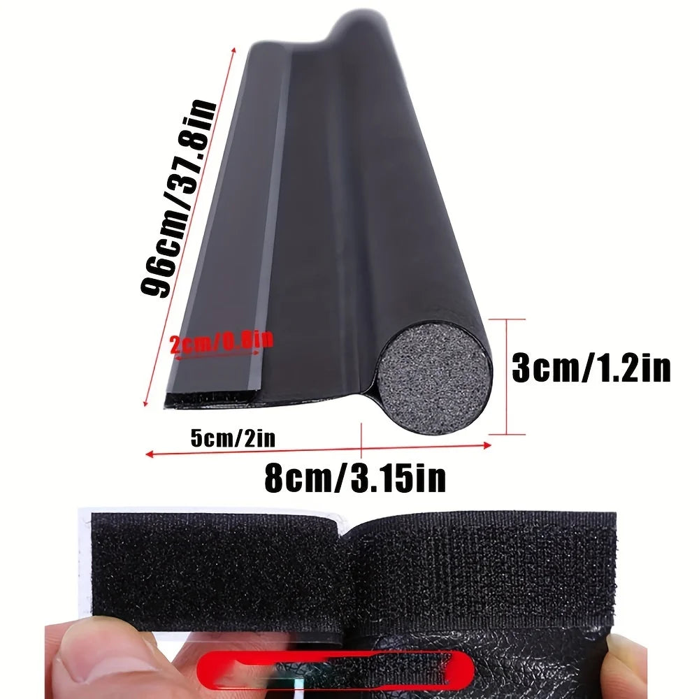 Round Plastic Adjustable PU Leather Eva Self-Adhesive Wind-Sound-Proof Window-Door Bottom Foam Seal Strips/Colors-White/Black