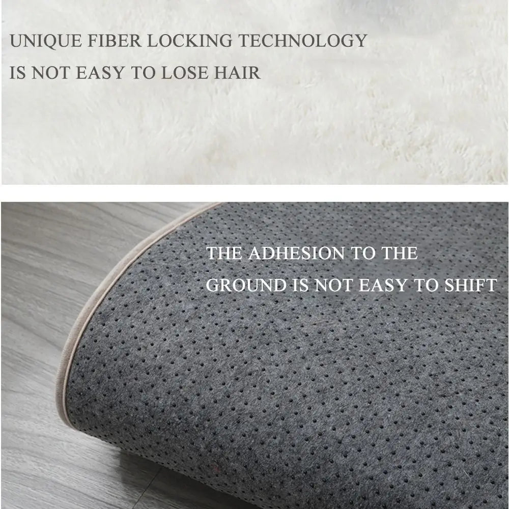 No-EN-Name-Null Indoor Modern Rectangle Soft Plush Thick Cut Imitation Wool Long Fluffy Non-Slip Acrylic Rugs/Colors-White/Gray/Beige/Pink/Hand-Machine Washable