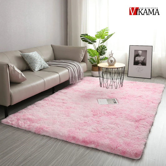Modern Soft Plush Hand-Machine Washable Indoor Non-Slip Fade Resistant Polyester Rainbow Solid Color Rugs/Colors-Pink/ Gray/ Beige,/Multicolor/Blue/10 Sizes To Choose