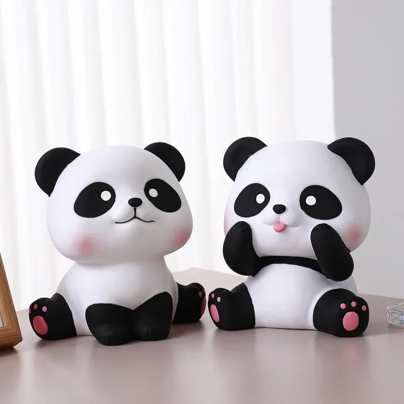 No-EN-Name-Null Newborn Babies-Teens PVC Vinyl Large Cartoon Black-White Panda Animals Piggy Banks/Ages: Newborn Babies-14 Years Old + Older