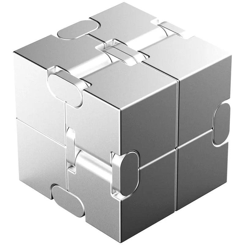 No-EN-Name-Null Small Frosted Blue Metal Square Infinity Cube Stress-Anxiety Relief Portable Flipping Twistable Improves Brain Thinking Executive Toys/Ages: 18 Years Old-Adults/Colors-Blue/Silver/Black/Gold/Gray/Multicolor