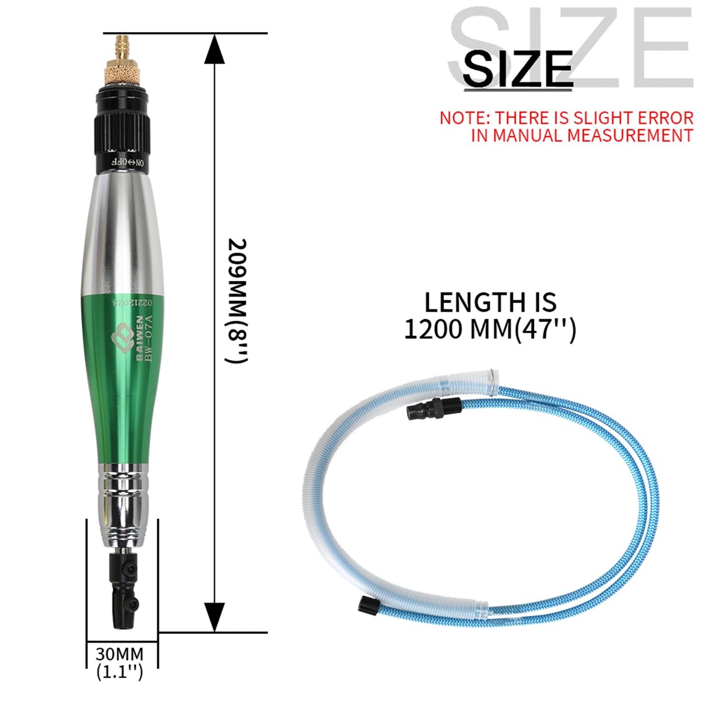 1/8'' Ultrasonic Micro Pneumatic Air Pencil Die Grinder Reciprocating Grinding File for Polishing and Deburring