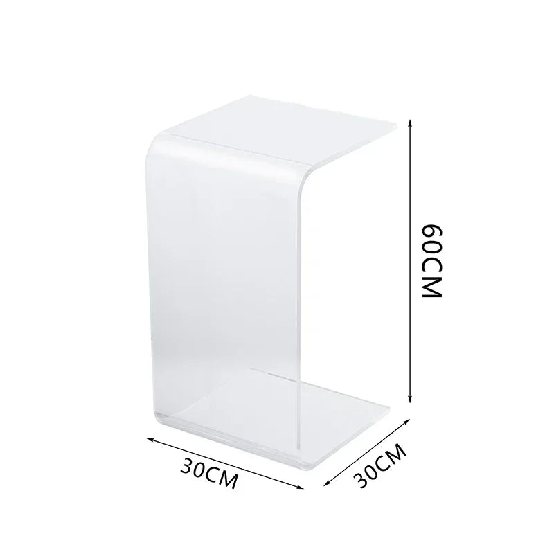 No-EN-Name-Null Modern Morocco Artistic U-Shaped Acrylic Glass Coffee Tables/ Size: 30cm x 30cm x 65cm/Colors-Clear Transparent/Amber/Smoky Gray/Orange