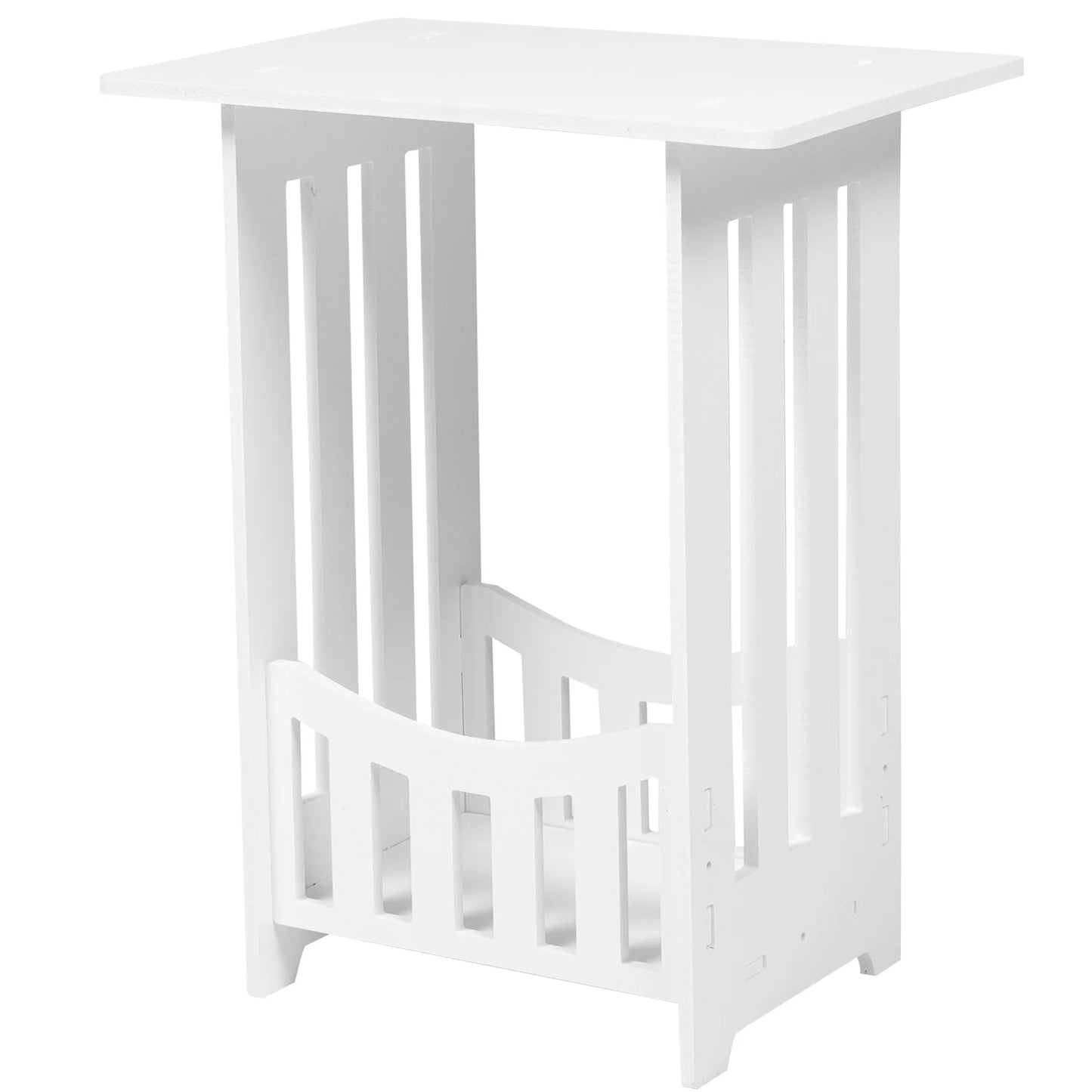 No-EN-Name-Null Modern Small White Rectangle Top-Narrow Plastic-Wood Boho Storage Shelves Nightstands/Size:40.cm X 32.cm X 20.cm/15.72 X12.58 X7.86in
