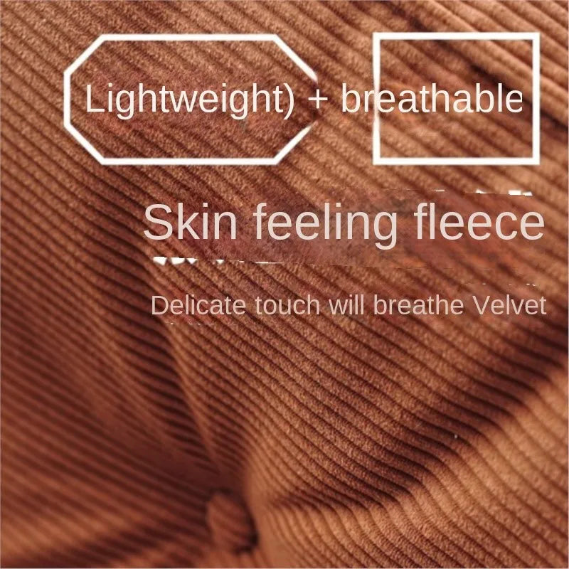 ZISIZ Indoor Modern Morocco Soft Plush Brown Velvet Corduroy Fabric L-Shaped Sponge Cushion Filling  Folding Lazy Futon Sofa Beds/Colors-White/Green/Beige /Orange/Brown/Striped/ Size: 90 x 63 x 63cm