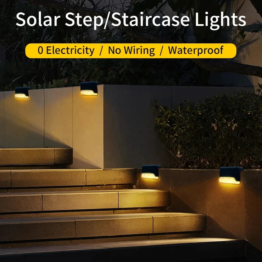 Modern intelligent Cool Light Control 1-2-4 PCS Waterproof IP44 Protection LED Solar Powered Deck Stairs Lights/ Colors-Black/Brown/Multicolor