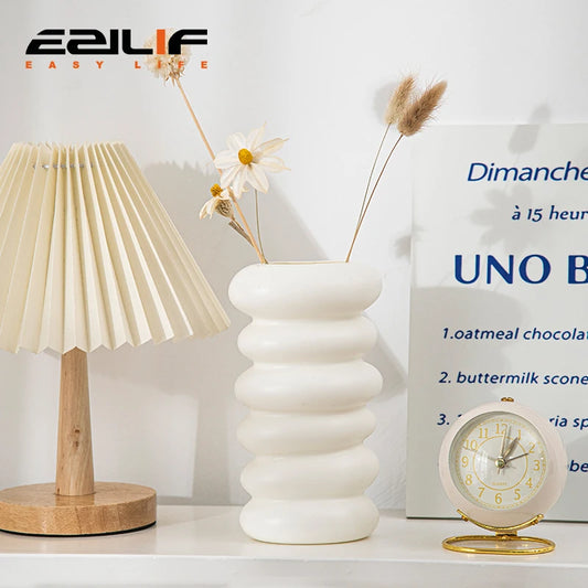 Nordic Unique Charm Plastic White Round Spiral Vases