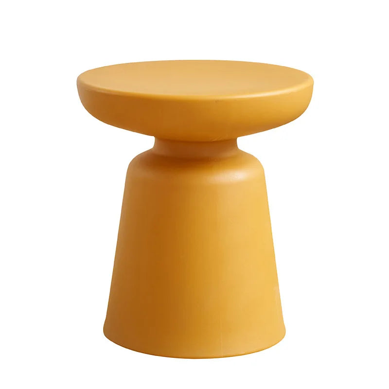 MODX Modern Black Round Shaped Low PP Wood Tea End Tables/Colors-Black/Light Gray/Yellow/Red/Green/Size: 44cm H x 39.5cm W