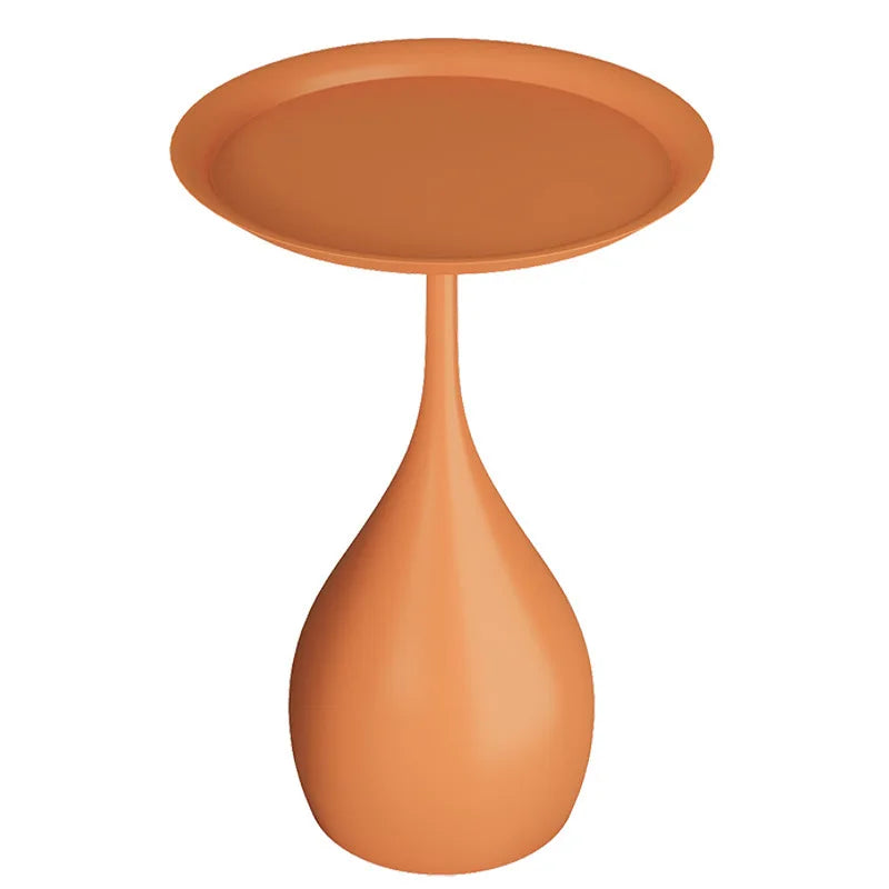 No-EN-Name-Null Modern Small Round Top-Wrought Iron Metal Base Mobile Coffee Tables/Colors-White/Light Brown/Yellow/Orange/Black/Royal Blue/Dark Blue/Size: 62 x 42 x 35cm