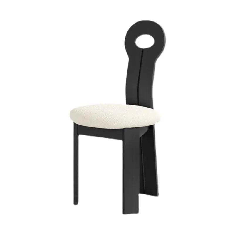 Upholstered French Cream Style Solid Wood Dining Hard Backrest Chairs/Colors-Black/Beige/Brown