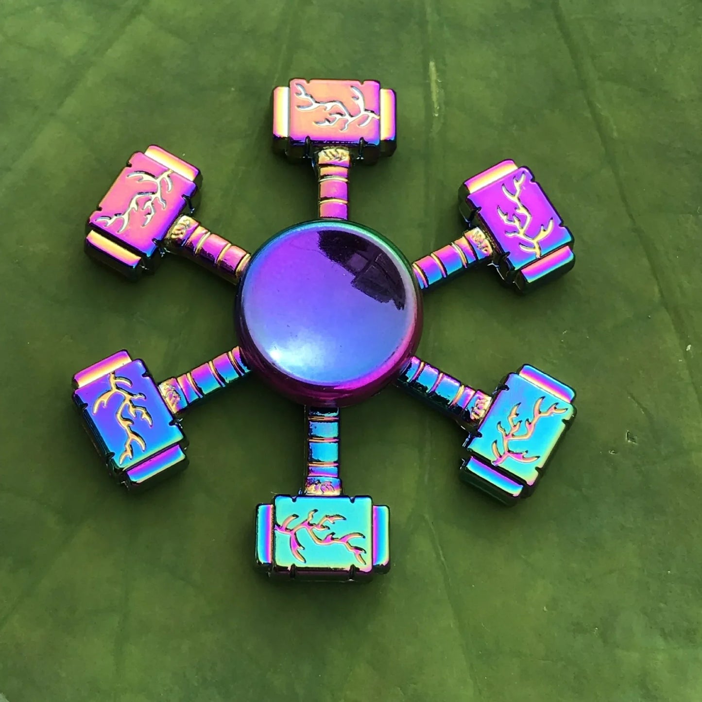 Kids Metal Purple Multicolor Round Fingertip Focus Spinners Anxiety-Stress Relief Fidget Toys/ Ages: 13-18 + Years Older