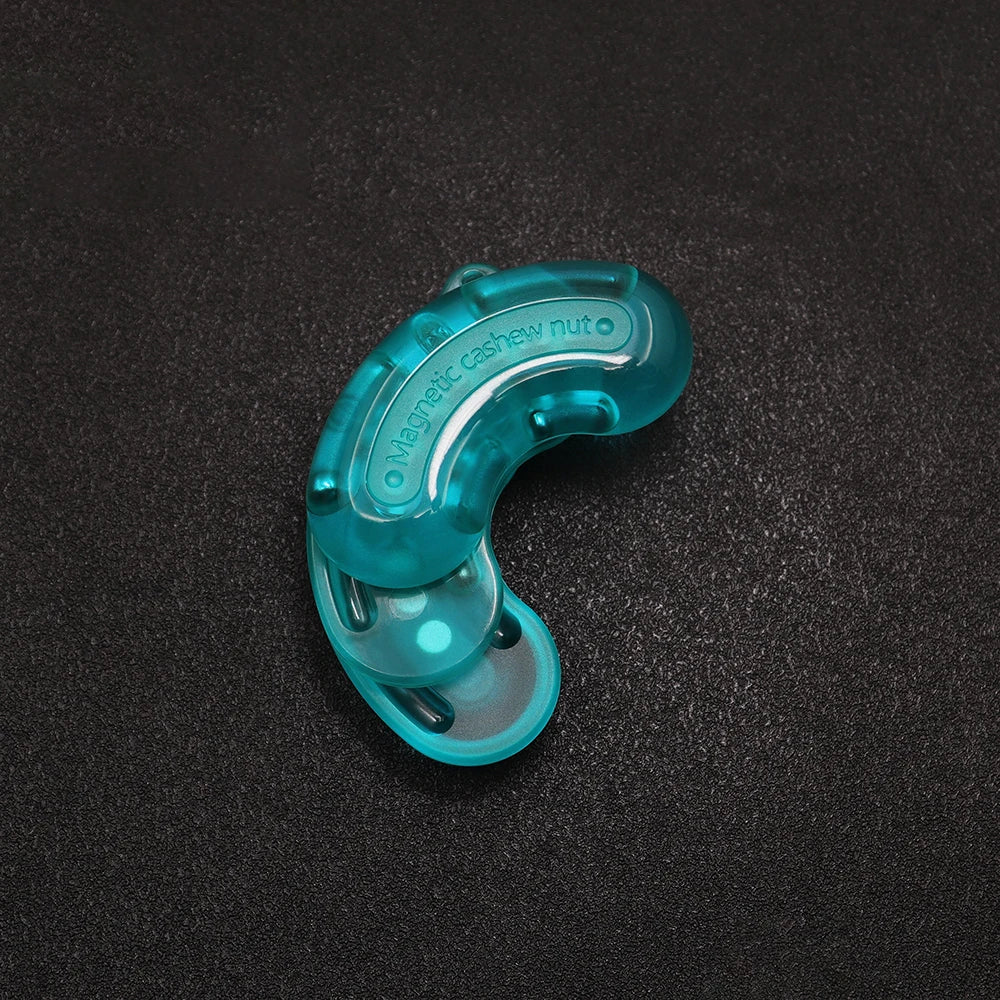 GAOJFC Glowing Blue EDC UV Light Mini Cashew Nut Shaped Metal Push Slider Magnetic Stress-Anxiety Relief Activity Toys/Colors-Blue/Red/White/Yellow/Ages: 18 + Years Older