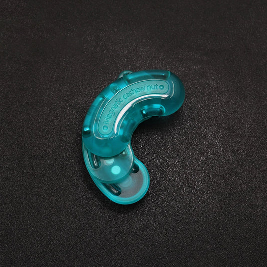 GAOJFC Glowing Blue EDC UV Light Mini Cashew Nut Shaped Metal Push Slider Magnetic Stress-Anxiety Relief Activity Toys/Colors-Blue/Red/White/Yellow/Ages: 18 + Years Older