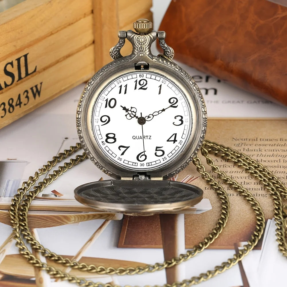 No-EN-Name-Null Quartz Round Metal Case Ancient Firefighter Sacred Profession  Pocket Watches