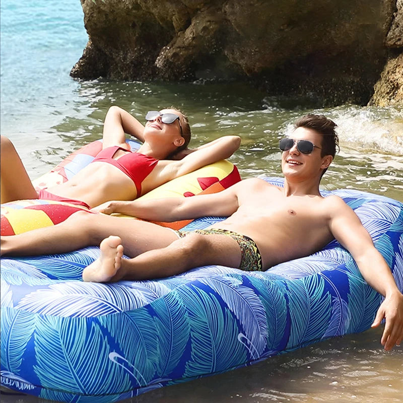 No-EN-Name-Null Outdoor Modern Portable-Folding Air Inflatable Beach Floating Multicolor Polyester-TPU Fabric Sun-Loungers/Colors-Floral/Orange/Blue/Multicolor