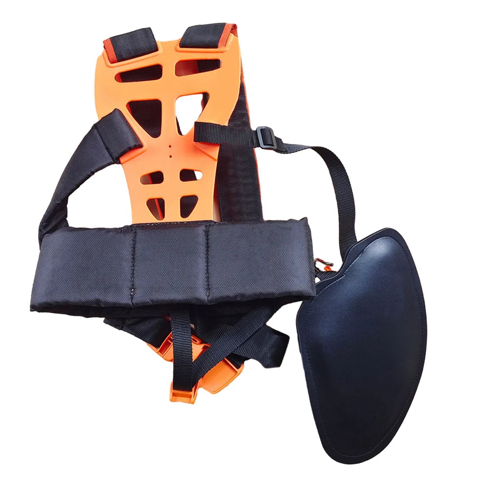 MACE PLUS Ergonomic Design Relieves Strain On Hands-Wrists Black-Orange Adjustable Nylon Waist Band Padded Shoulder Harness Straps-STIHL-ECHO Brush Cutter Grass-Weed Trimmers Accessories