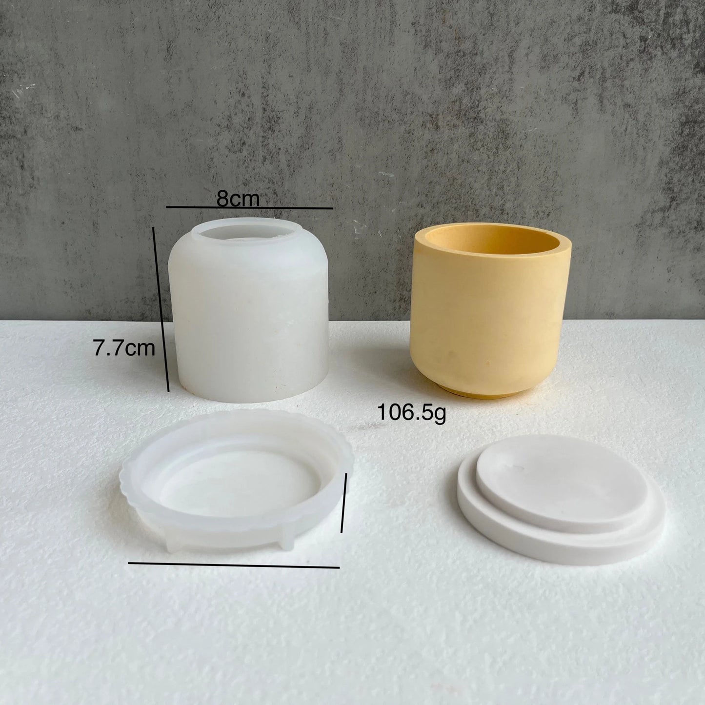 UDOCOOL Universal ALL AGES DIY Handmade Round Striped Candle Jar Container Milky White Silicone Craft Molds Candle Making Kits