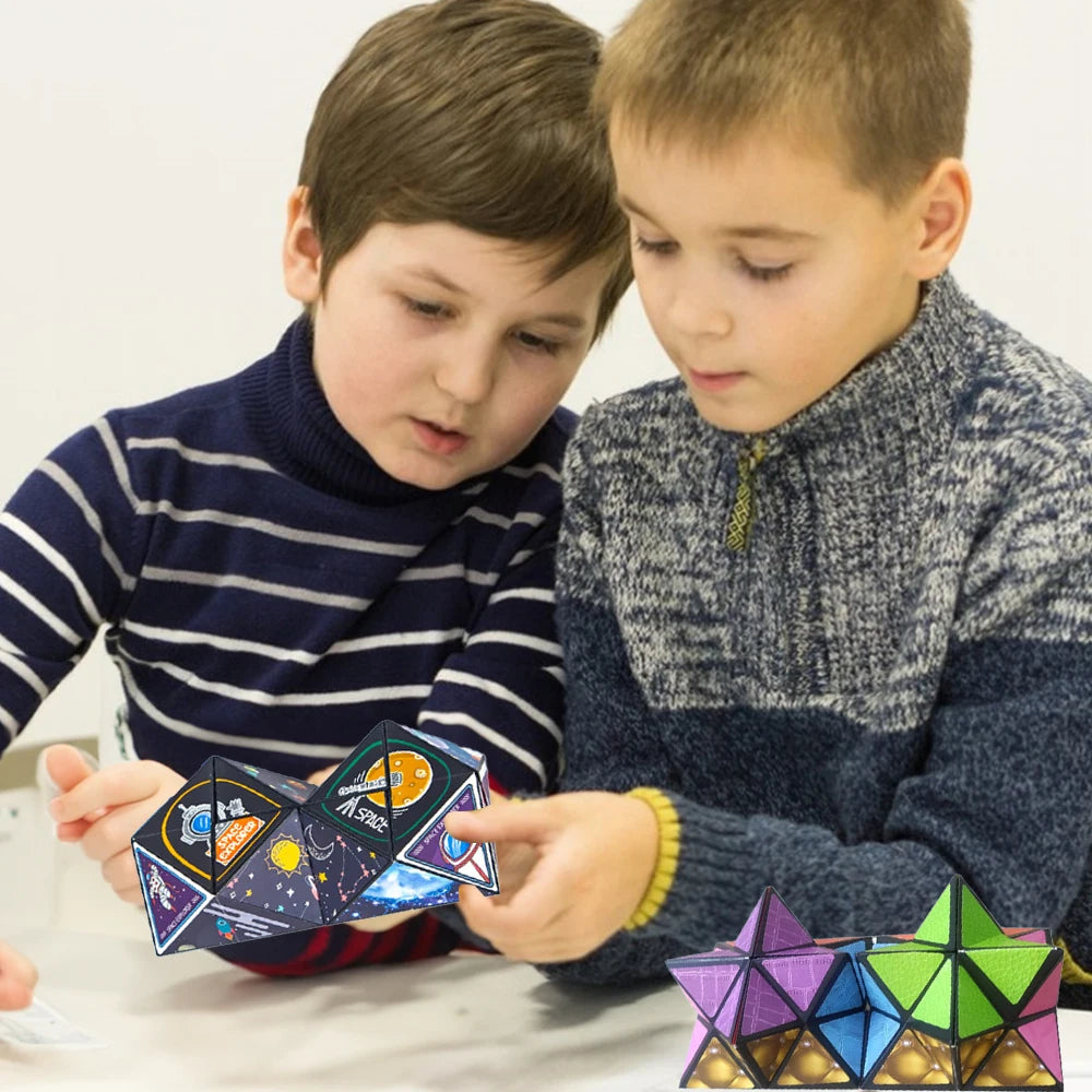 No-EN-Name-Null  Kids Plastic Square Magnetic 3D Magic Cube Mechanical Puzzles Toys