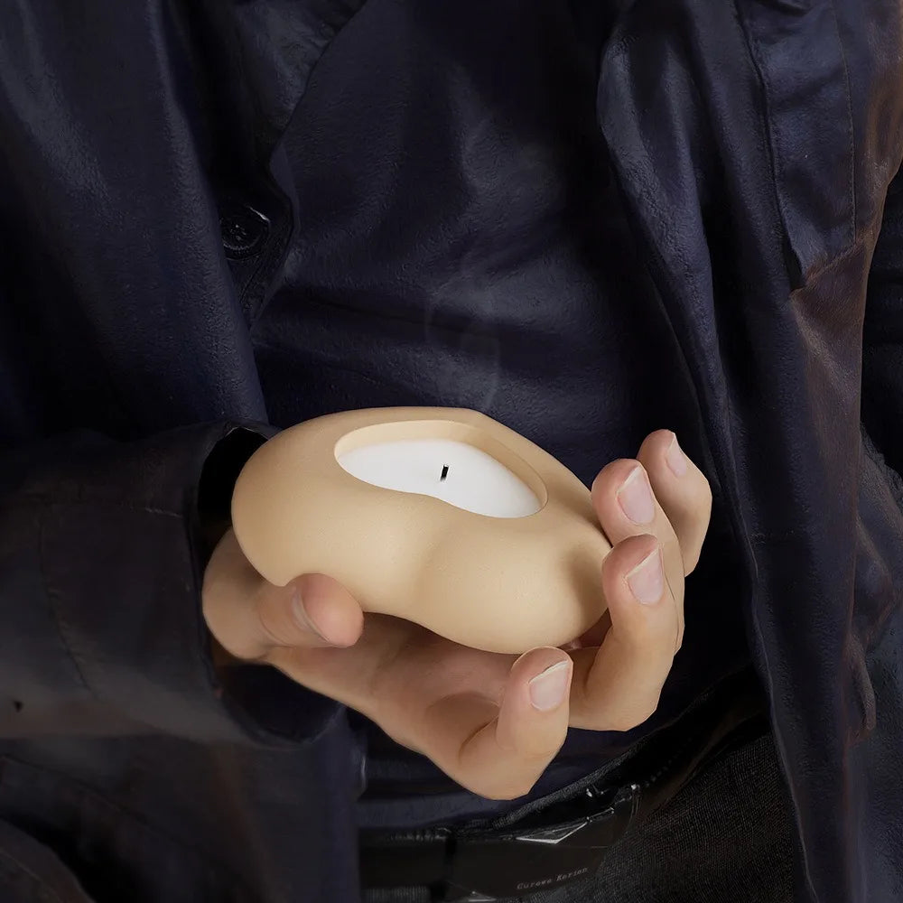 No-EN-Name-Null DIY Creative Heart Shaped Candle Cup-Lid Silicone Resin Milky White Craft Molds