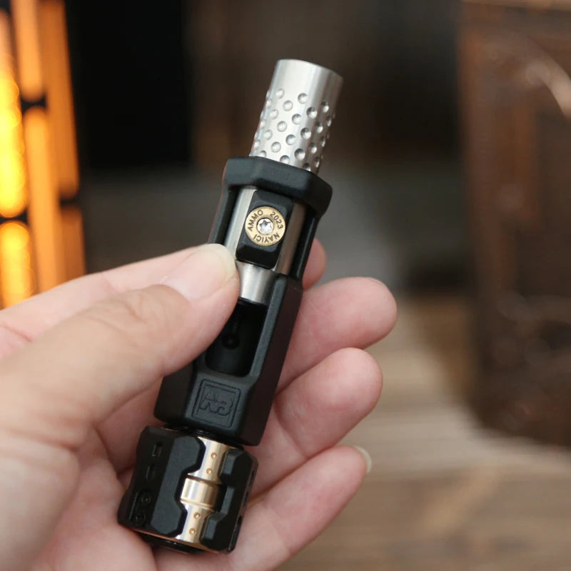 AHHLCLT Handheld Mechanical Hardcore Long Round Rectangle Black-Silver-Gold Metal Dissipation Musketeers Gun Bolt Spinner EDC Haptic Push Slider Stress-Relieving Executive Toys/Ages 18 Years Old + Older