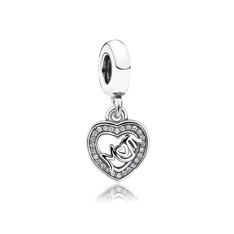 DISNEY Imitation Sterling Silver Metal-Gold-Plated Enamel Clear White Zircon Stones Beads Fine Imitation Fits Pandora Bracelets Charms-Pendants/Colors-Silver/Gold/Clear/Multicolor/Animal