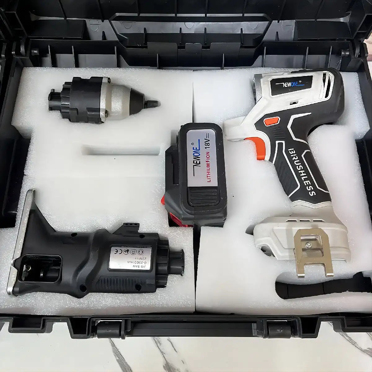ISFRIDAY 10-In-1 Household Multifunctional White-Black-Orange Plastic Body Cordless Drill Rechargeable Lithium Battery Power Tool Combo Sets/Colors-Red/Black/White/Gray/Orange/Silver/Multicolor
