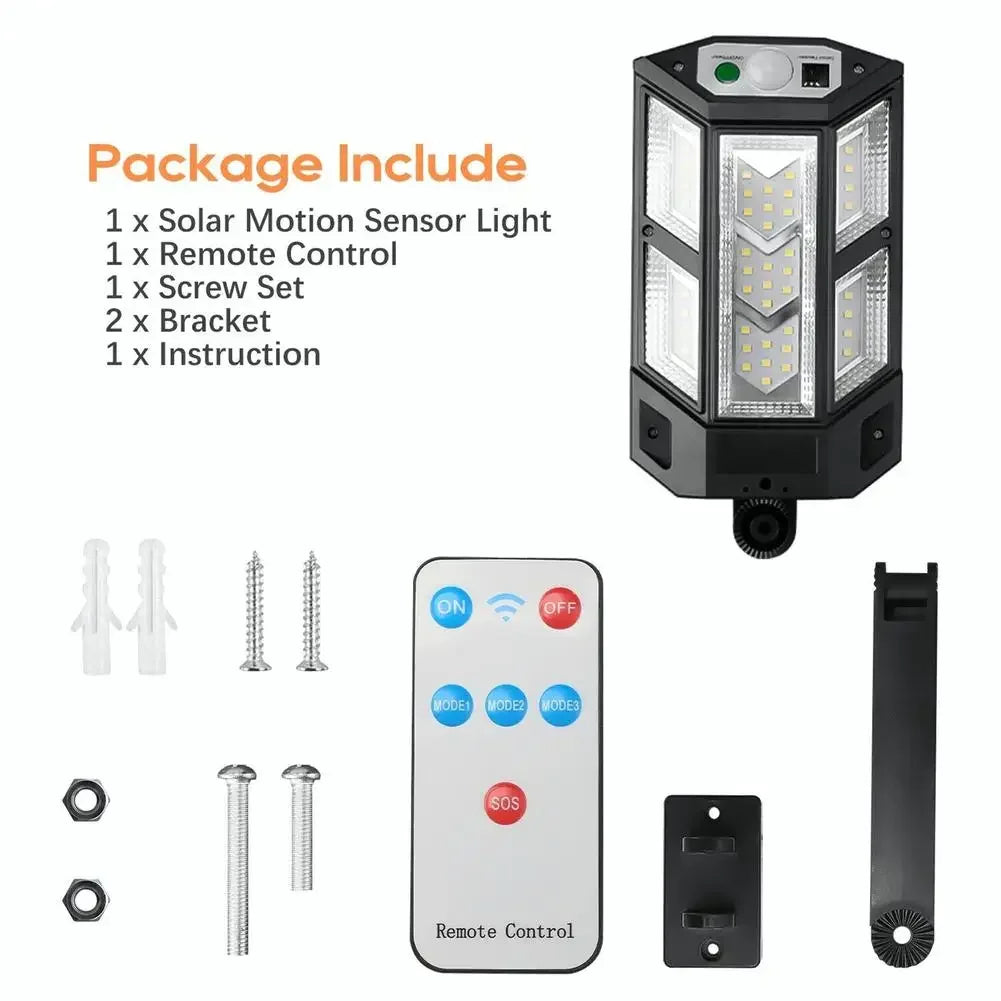 HEDELI Outdoor Waterproof Remote Control Dimmable LED Lights Black Rectangle Plastic Body Solar-Powered 3 Mode Motion Sensor Courtyard Garden Wall-Mounted Landscape Pathway Lighting /Colors-Black/White/Gray/Warm-Cool Temperature Lights