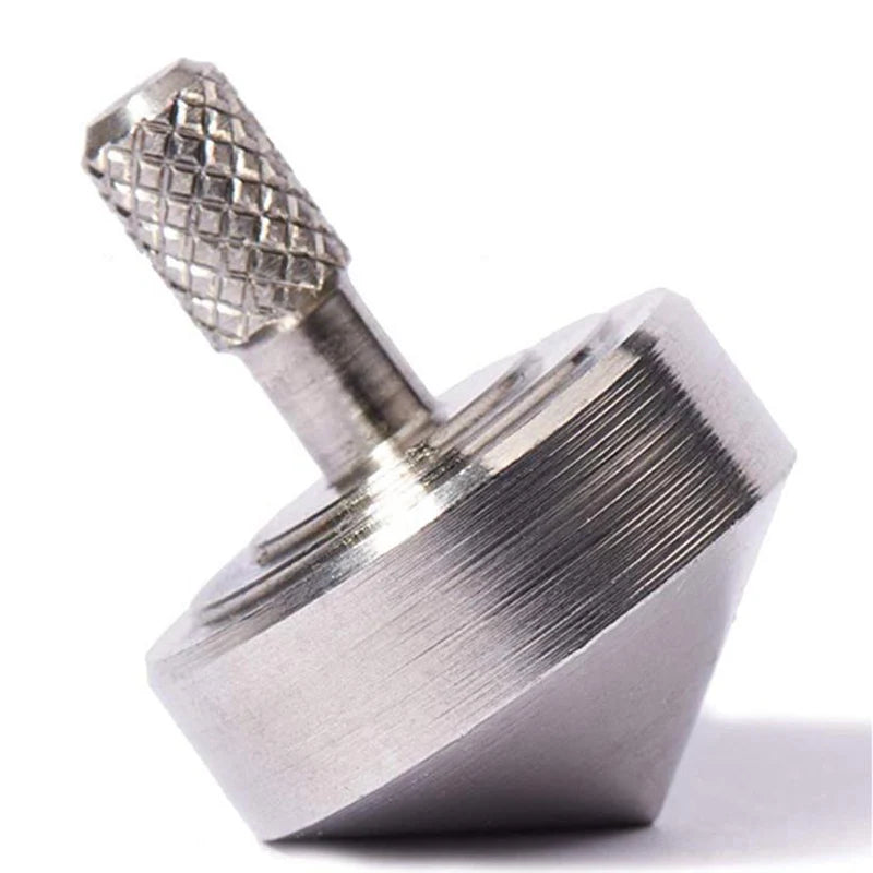 MUDDY PUDDLES Handheld Textured Surface Silver Metal Spinning Top Protruding Stem Activity Toys/Ages: 13-18 Years Old + Older/Colors-Silver/Gold/Gray/Multicolor