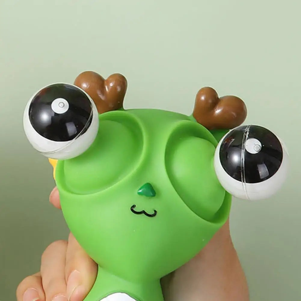 Soft Plastic Squeezable Funny Bulging Eyeball Cartoon Baby Dragon Figures Pinchable Anxiety-Stress Relief Toys/ Ages: 3-18 Years Old Adults/Multicolor/Black/Green/Blue/Red/Yellow/Dots/Animal