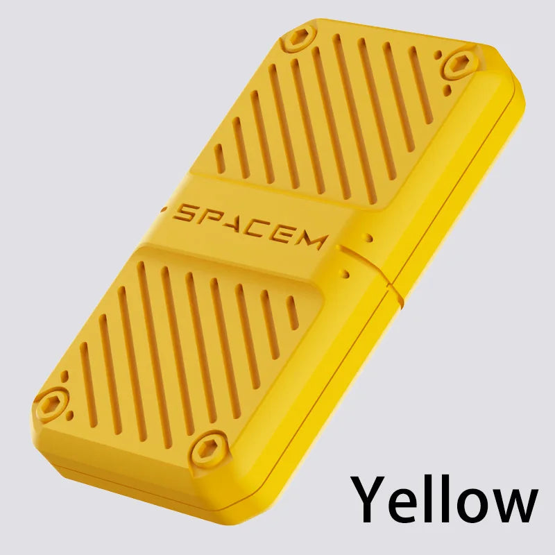 YIJOO Adults SPACEM Silver Metal Alloy Precision Fingertip Hand-Eye Coordination Mechanical Magnetic Push Plate Slider Fidget Stress Reliever Rectangle Activity Toys/Colors-Yellow/Black/Gray/Silver/Blue/13-18 + Years Old
