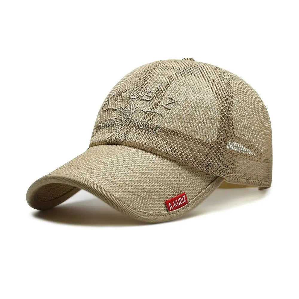 No-EN-Name-Null Adults Unisex One Size Adjustable-Fit Quick Dry Blue Cotton-Polyester Fabric Full Mesh UV Protection Baseball Caps/Colors-Beige/Navy/Black/Gray