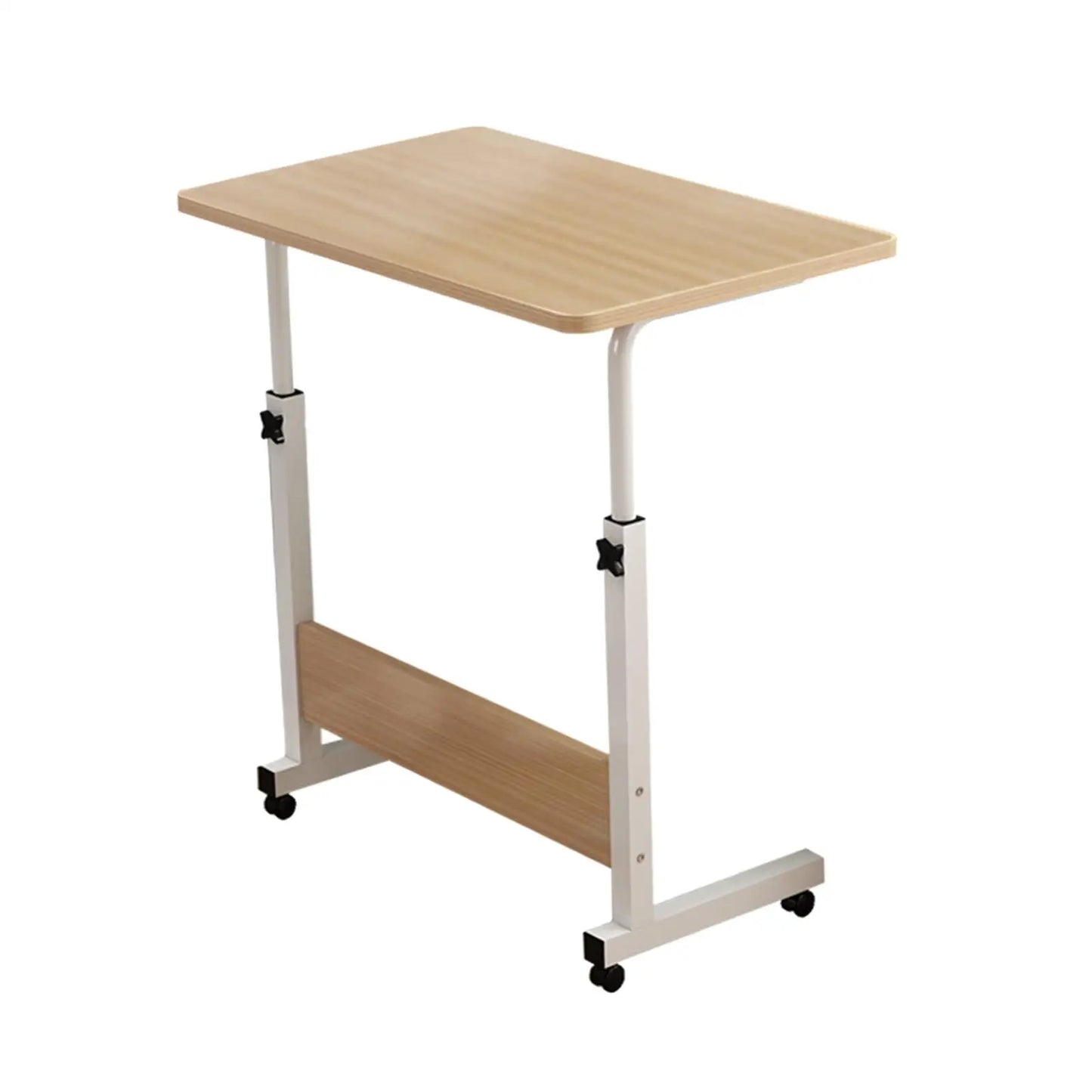 KESOTO Small Mobile Portable Brown-Black-Beige Rectangle Wood Top Steel Framed Adjustable Height-Shelves Computer Desks/4 Universal Wheels/4 Casters Brakes/Colors-Brown/Black/Beige/Storage Options/Assembly Required