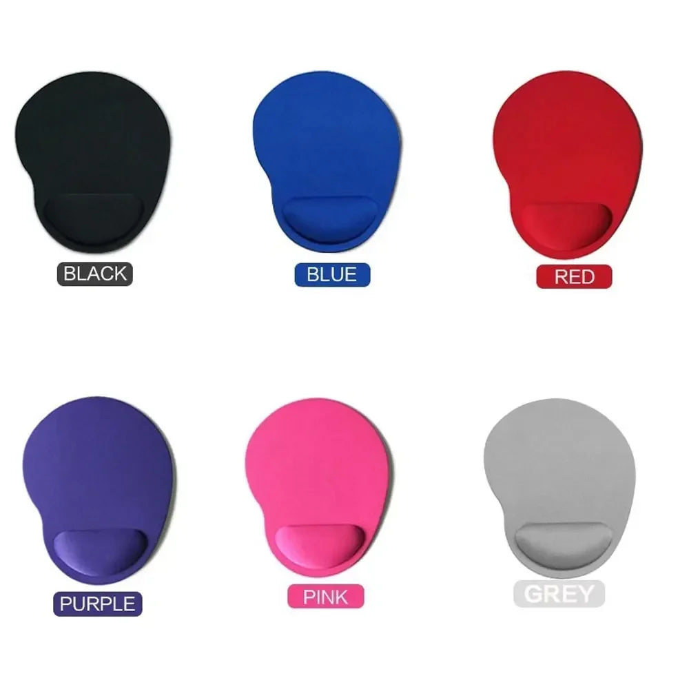 STONEGO Custom Free-Form Rectangle Shaped Gray Plastic-Neoprene Soft Foam Wrist Support Silicone Anti-Skid Bottom Mouse Pads/Colors-Gray/Black/Blue/Pink