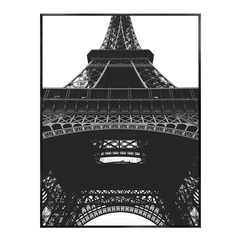 Unframed Canvas New York City-Brooklyn Bridge-Paris Tower/ Colors-Black/ White