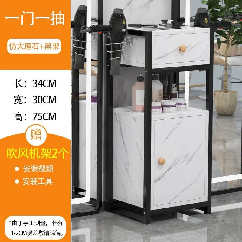 DUTRIEUX Modern White One-Storage Cabinet-Lockers Gold Iron Metal Frame Two Sliding Doors Four Black Plastic Wheel Trolley Carts/Colors-Gold/Brown/Black/White