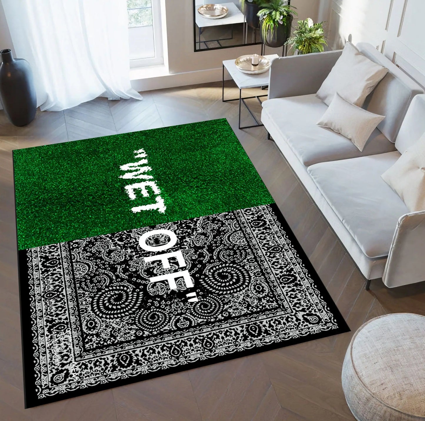Indoor/Outdoor 100% Polyester Keep Off Area Rugs/Colors-Plaid/Green/Black/Red/White/Multicolor