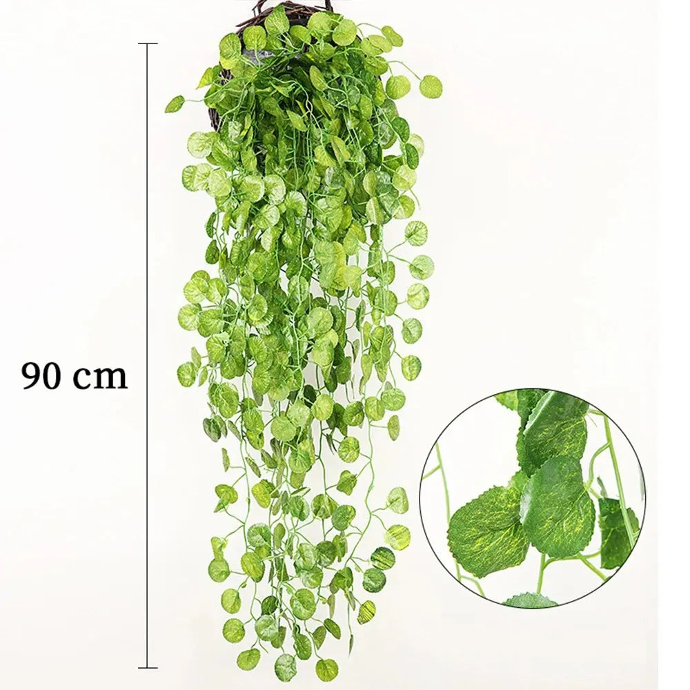 Green Plastic Non-Flowering Artificial Hanging Ivy Magnoliopsida Climbing Vine