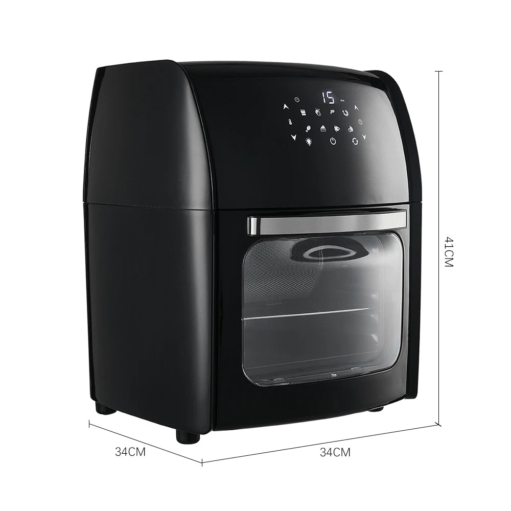 Voltsify Black Non-Stick Air Fryer/Adjustable Temperature/Rotisserie Basket/ Automatic Power Off/ Memory Function/1800W/220-240V-50Hz/PP-Tin Plate