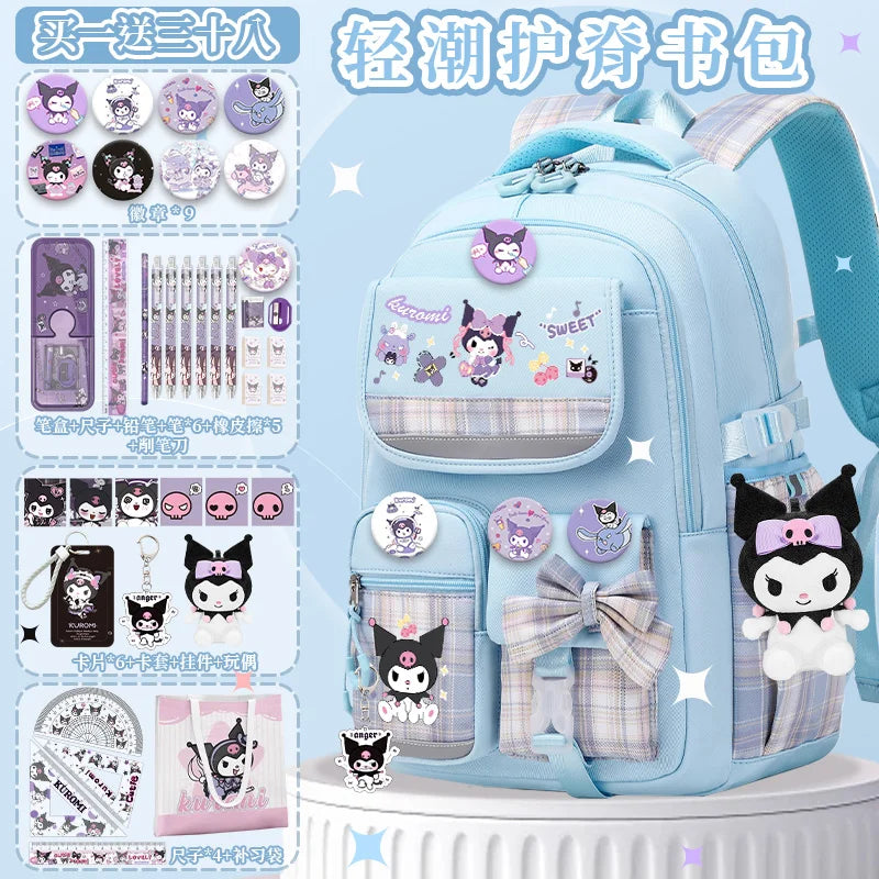 Kids Cute Cinnamon Dog Cartoon Polyester Backpacks /Air Cushion Belt /Reflective Stripe /Nylon/Built-In Compartment/Straps/Handles/Colors-Pink/Purple/Black/Blue/Animal