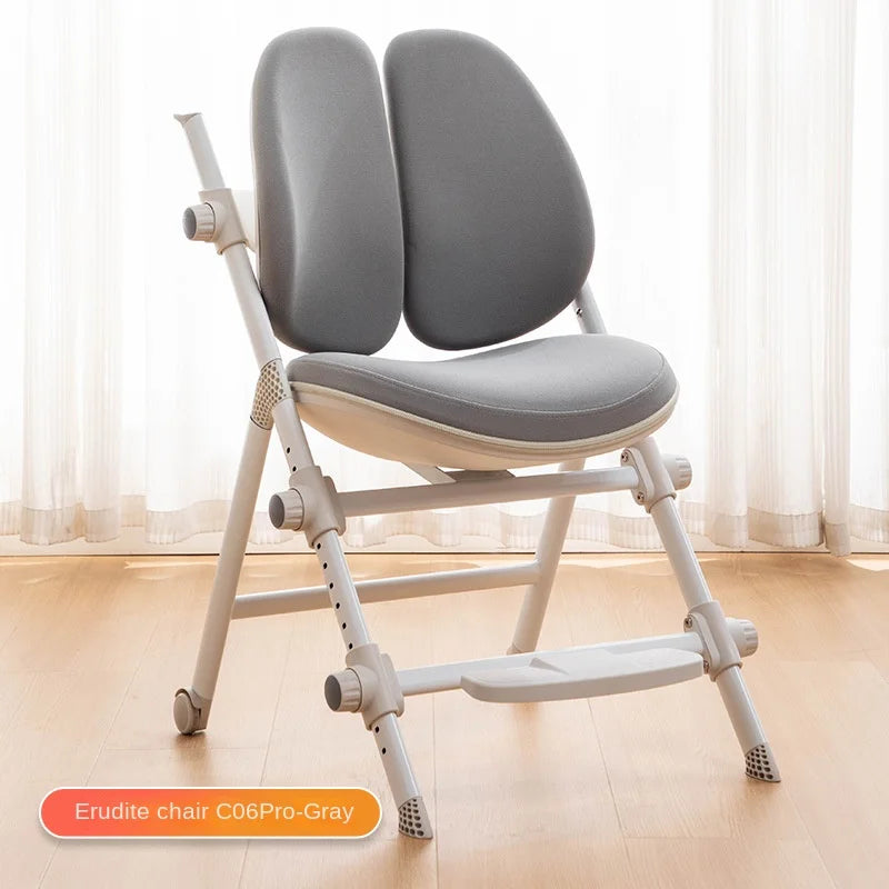 OMGD Kids Adjustable Height-Backrest-Footrest Plush Soft Upholstered Padded Faux Leather Cushions Carbon Steel Frame Computer Folding Chairs/Colors-Pink/White/Beige/Green/Gray/Multicolor