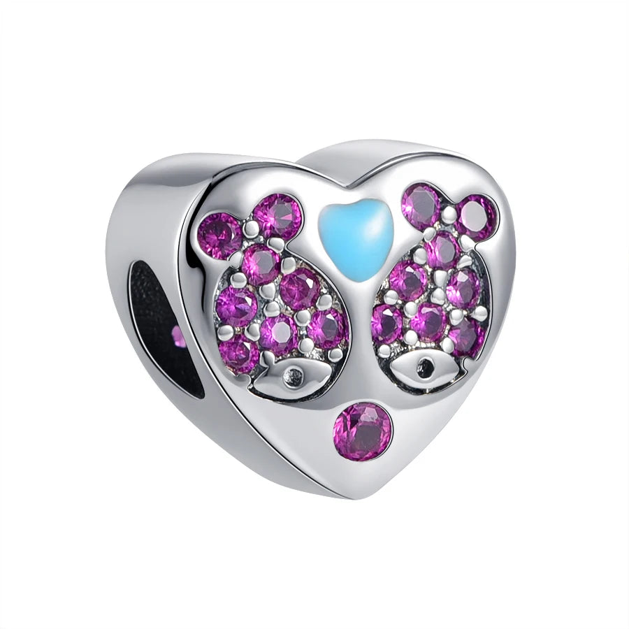 DISNEY Imitation Sterling Silver Metal-Gold-Plated Enamel Clear White Zircon Stones Beads Fine Imitation Fits Pandora Bracelets Charms-Pendants/Colors-Silver/Gold/Clear/Multicolor/Animal