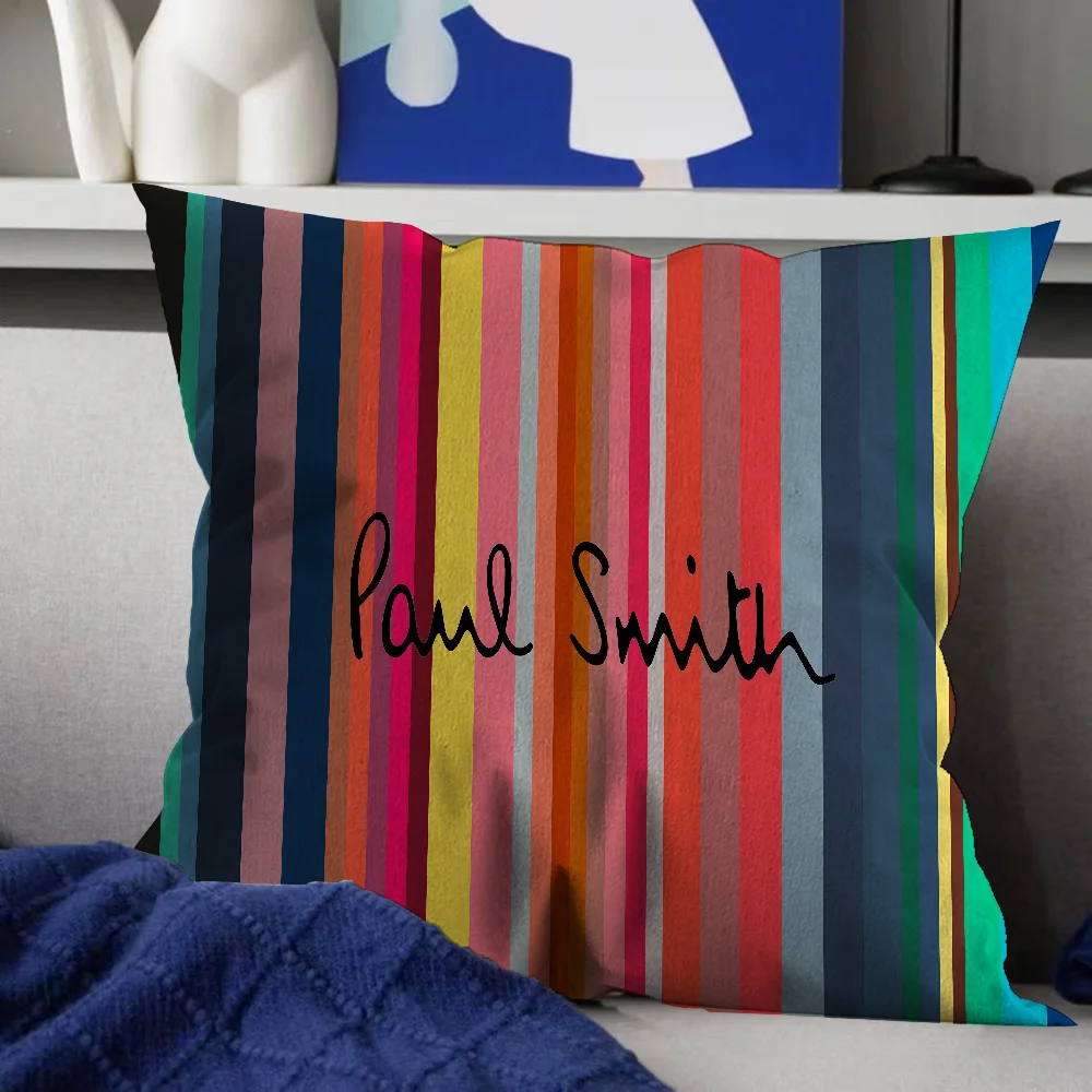 MINISO Printed Paul Smith Multicolor Square Double-Sided Cotton-Polyester Blend Washable Pillowcases/Colors-Multicolor/Striped/Purple/Black/Blue/Red/ 8 Sizes/(Pillow Not Included)/DO NOT BLEACH-DRY CLEAN/Ironing Temperature 100'Celsius