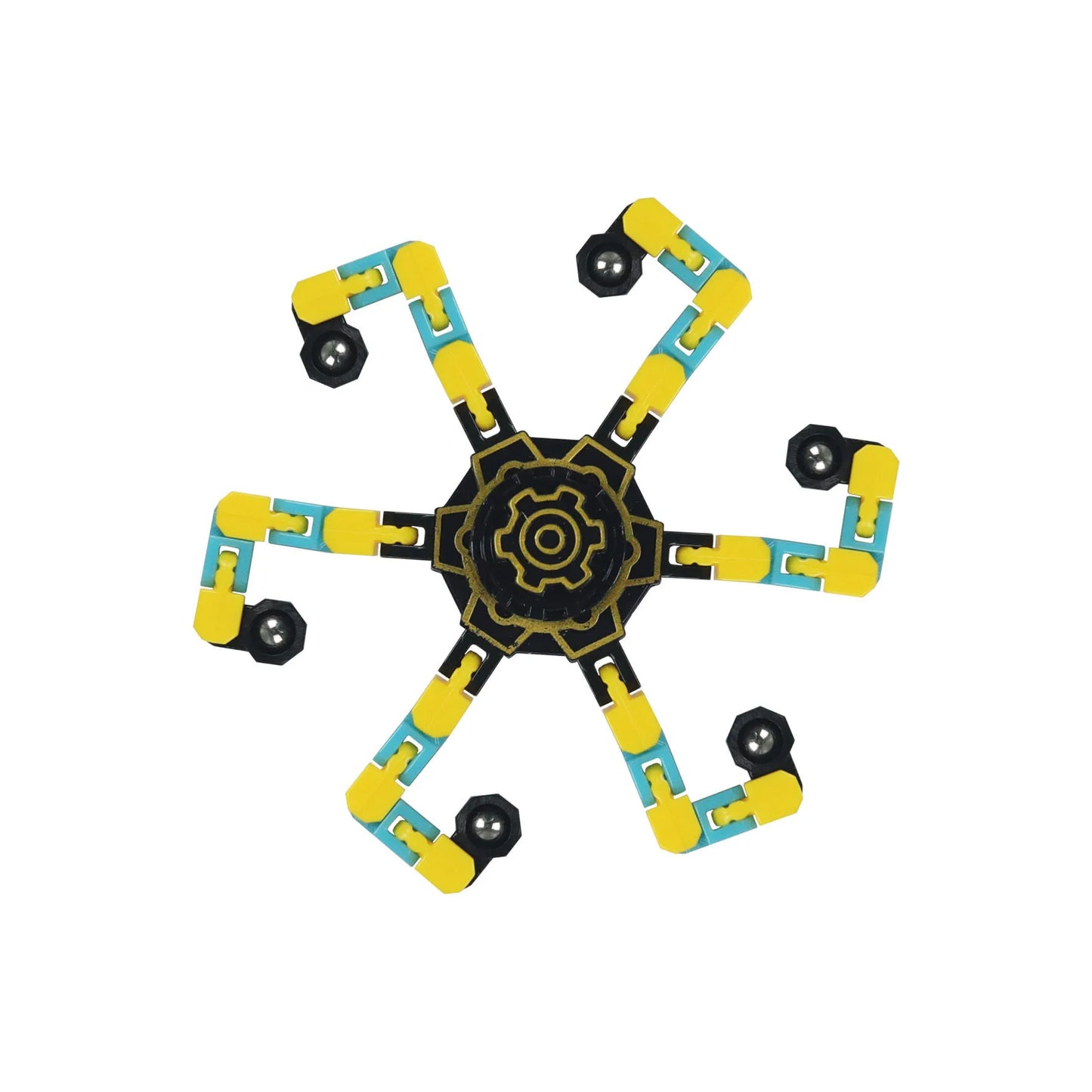 DRAGONPLAYER Multicolor Caterpillar Style Metal Fluorescent Fidget Fingertip Gyros Spinning Top Toys/Ages: 13-18 Years Old + Older/Colors-Red/Multicolor/Yellow/Black/Purple/Orange/Geometric/Striped/Dots