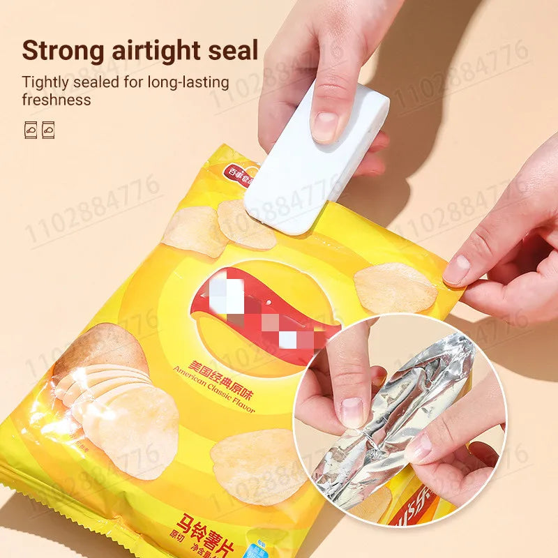 Mini Sealing Machine Package Sealer Vacuum Sealer Clips Portable Sealing Kitchen Accessories Plastic Bags Sealers Home Seal Clip