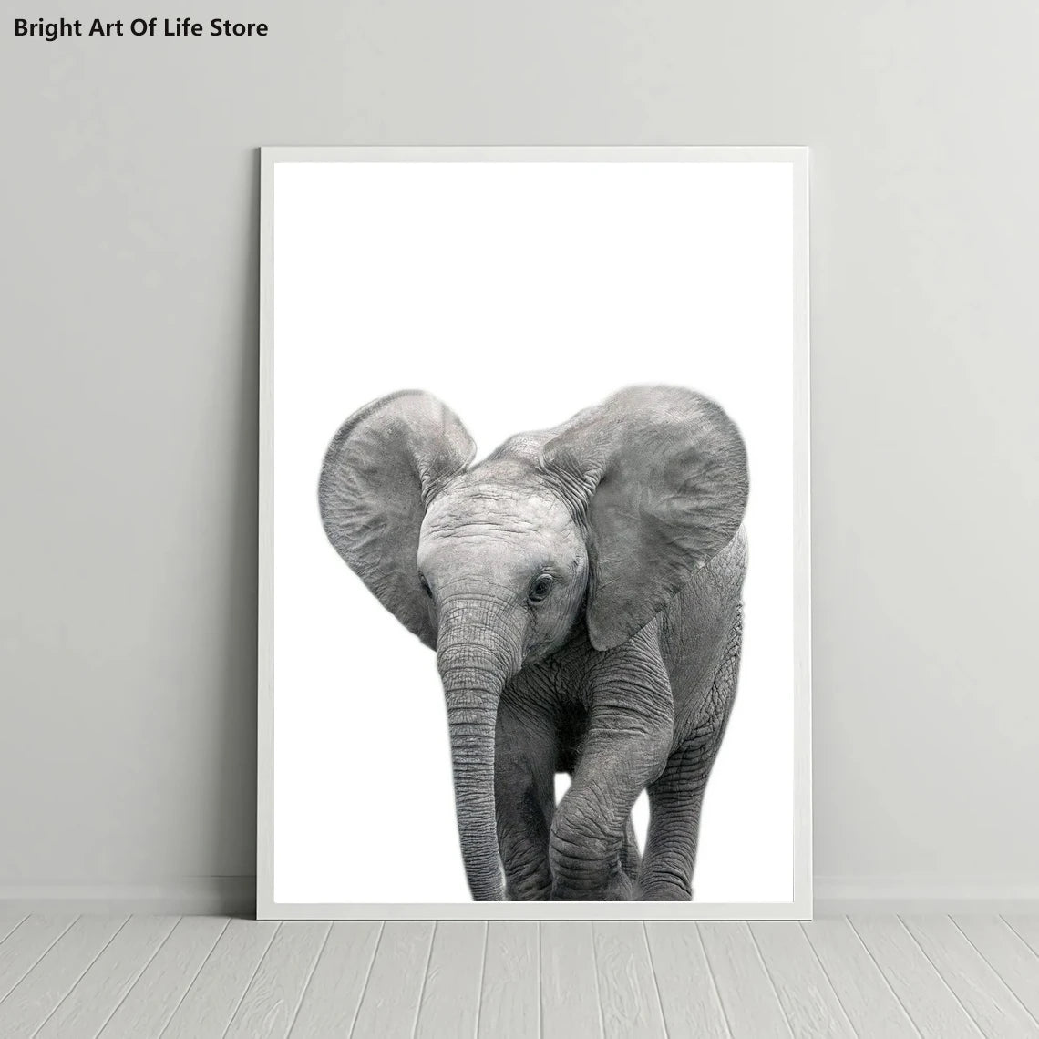 NULL Modern Unframed Medium Oil Printed Canvas Vertical Rectangle Shaped Adorable Cute Baby Elephant Animals Posters